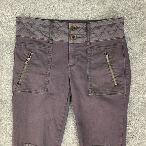 Pilcro And The Letterpress Pants Womens 25 Skinny Utility Zip Pocket Patch Knee - Picture 3 of 15